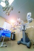 Medical robot. Robotic Surgery. Medical operation involving robot. Minimally invasive robotic surgery. photo