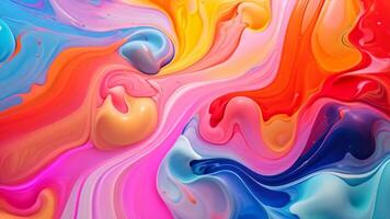 AI generated abstract background of colored spots of paint in the form of waves, Abstract colorful background. Liquid paint, AI Generated video