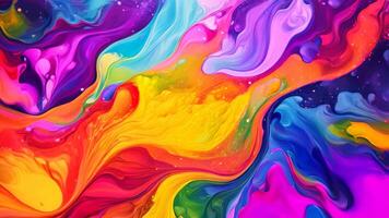AI generated Colorful abstract background of acrylic paint in the style of marbling, Abstract colorful background. Liquid paint, AI Generated video