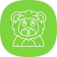 Surprised Line Curve Icon vector