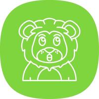 Surprised Line Curve Icon vector