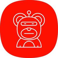 Robot Line Curve Icon vector