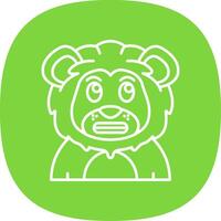 Shocked Line Curve Icon vector