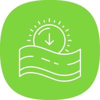 Sunset Line Curve Icon vector