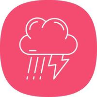 Thunder strom Line Curve Icon vector