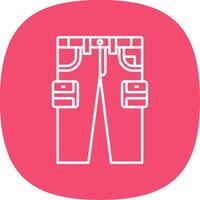 Cargo pants Line Curve Icon vector