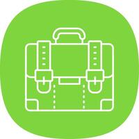 Suitcase Line Curve Icon vector