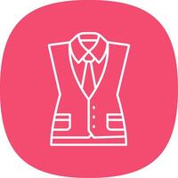 Waistcoat Line Curve Icon vector