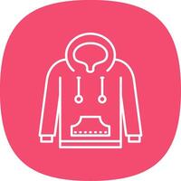 Hoodie Line Curve Icon vector