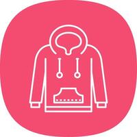 Hoodie Line Curve Icon vector