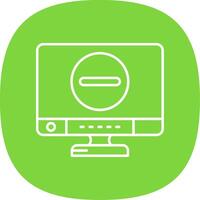 Remove Line Curve Icon vector