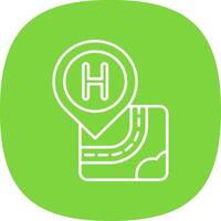 Hospital Line Curve Icon vector
