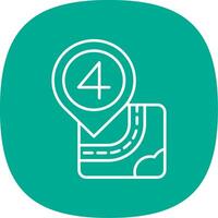 Four Line Curve Icon vector