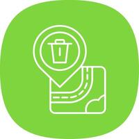 Bin Line Curve Icon vector