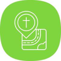 Church Line Curve Icon vector