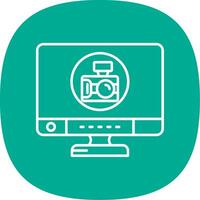 Camera Line Curve Icon vector