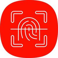 Finger print Line Curve Icon vector