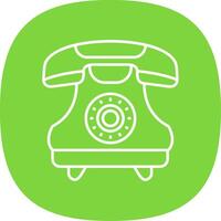 Telephone Line Curve Icon vector