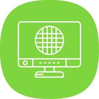 Grid Line Curve Icon vector