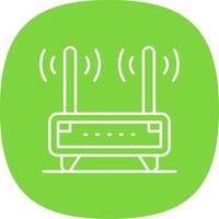 Router Line Curve Icon vector