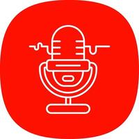 Microphone Line Curve Icon vector