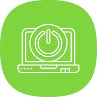 Power off Line Curve Icon vector