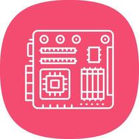 Motherboard Line Curve Icon vector