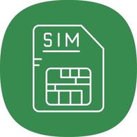 Sim Line Curve Icon vector