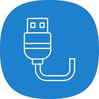 Usb Line Curve Icon vector