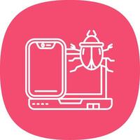 Bug Line Curve Icon vector