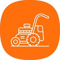 Mower Line Curve Icon vector