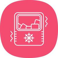 Ice maker Line Curve Icon vector