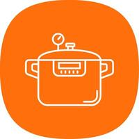 Pressure cooker Line Curve Icon vector