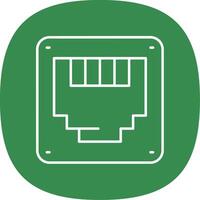 Ethernet Line Curve Icon vector