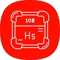 Hassium Line Curve Icon vector