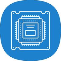 Processor Line Curve Icon vector