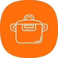 Pressure cooker Line Curve Icon vector