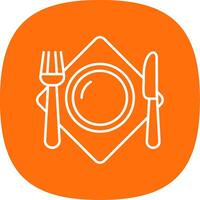 Cutlery Line Curve Icon vector