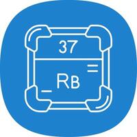 Rubidium Line Curve Icon vector