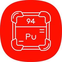 Plutonium Line Curve Icon vector