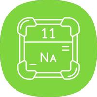 Sodium Line Curve Icon vector