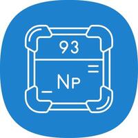 Neptunium Line Curve Icon vector