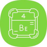 Beryllium Line Curve Icon vector