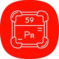 Praseodymium Line Curve Icon vector