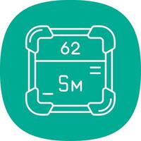 Samarium Line Curve Icon vector