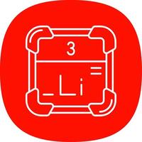 Lithium Line Curve Icon vector