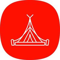 Tent Line Curve Icon vector