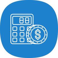 Calculator Line Curve Icon vector