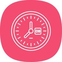 reloj línea curva icono vector