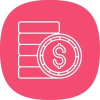 Coin Line Curve Icon vector